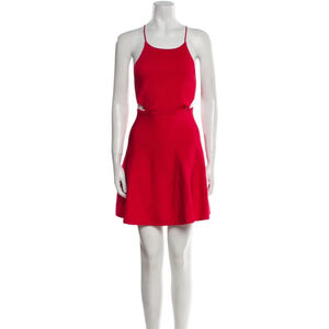Cushnie et‎ Ochs Designer Red Cutout Mini Dress Fit and Flare Small 4